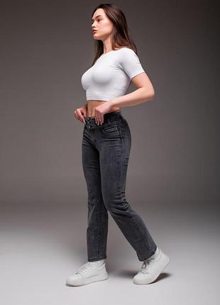 Женские серые джинсы slim fit