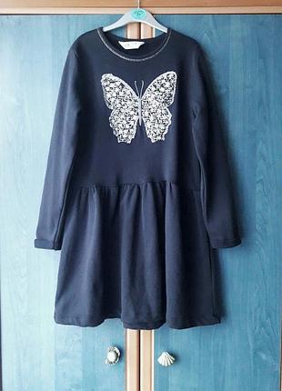 Трикотажное платье с принтом из пайеток, 8-10 лет, 134-140 см, h&amp;m