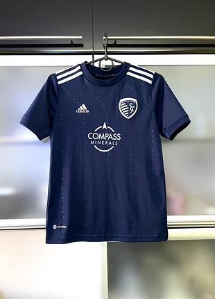 Adidas оригінал футболка підліткова, синя, пооіестер