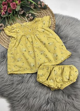 Комплект zara 3-6 міс. сукня + блумери