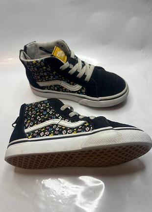 Vans sk8-hi toddler дитячі кеди хайтопи з квітковим принтом 25 р. (8.5 us