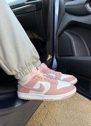 Кросівки nike dunk low white pink
