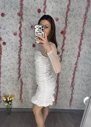 Біла сукня сітка 6