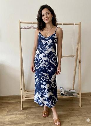 Сукня primark тай-дай синьо-біла l/xl поліестер