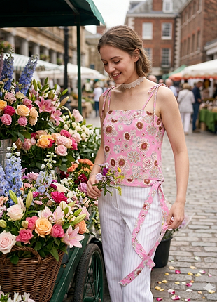 Топ - блузка бренду " mercatto" ,uk 12 , рожевого кольору.