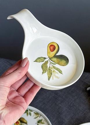 Підставка для ложки порцелянова 18*12*2.5см avocado