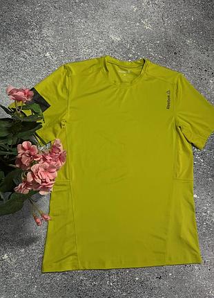 Жовта спортивна футболка чоловіча reebok (оригінал)