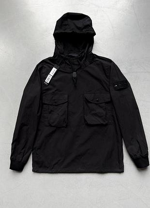 Анорак stone island ghost piece anorak cotton nylon tela black