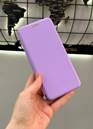 Якісний чохол-книжка leather для xiaomi redmi note 13 4g, захисний чохол-книжка для телефона редмі note 13 4g (ліловий)