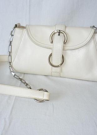 Furla кожаная сумка на длинной ручке сумка на плечо цвет айвори