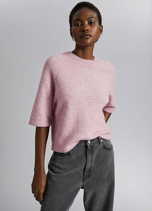 🌸 & other stories джемпер из альпаки с коротким рукавом pink cloud m 🌸