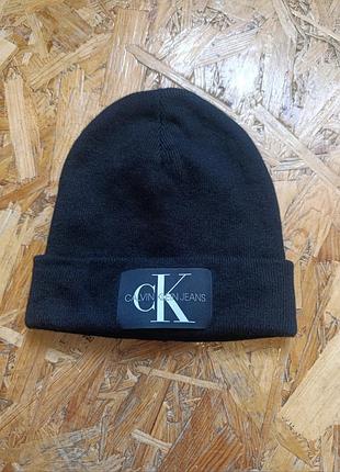 Оригінальна кашемірова шерстяна шапка calvin klein jeans