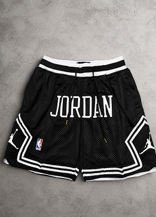 Вишивка чорні чоловічі шорти джордан air jordan nba  just don dri-fit sport black баскетбольні