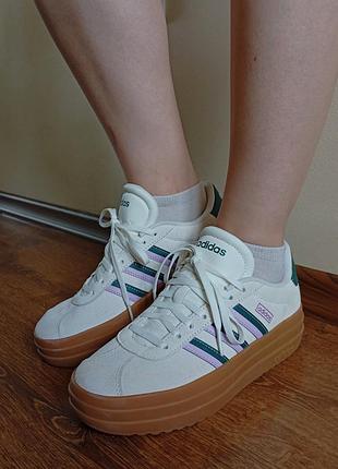 Кеды adidas vl court bold ji1788 оригинал натуральная замша новые р.38 на платформе