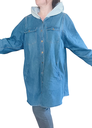 Джинсова куртка-сорочка city chic plus size, оверсайз (р. 56-62)