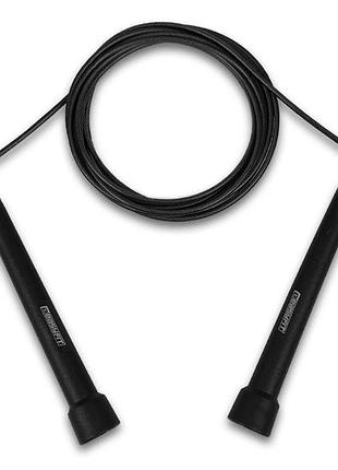 Скоростная скакалка easyfit speed cable rope 3 м со стальным тросом черная