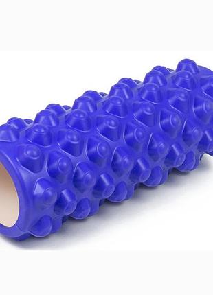 Массажный ролик easyfit grid roller extreme 33 см синий