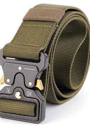Ремень тактический военный assault belt с пряжкой кобра масло