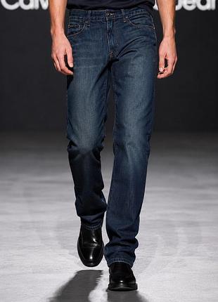 Джинси чоловічі calvin klein jeans темно-сині l 100% бавовна