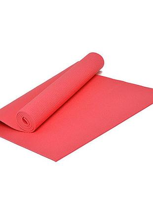 Килимок для йоги та фітнесу easyfit пвх (pvc) червоний