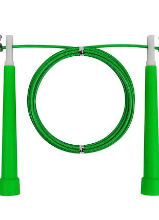 Скакалка easyfit speed cable rope 3 м со стальным тросом, зеленая