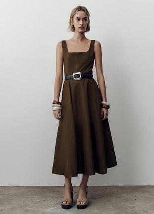 Нова поплінова сукня zara з поясом
