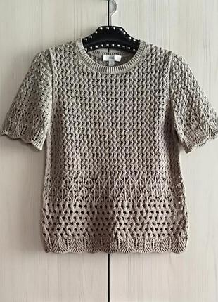 Вязаный ажурный топ из смеси хлопка от marks &amp; spencer