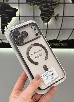 Чохол силіконовий для iphone 17 pro max з закритою камерою,чохол із підтримкою magsafe для айфон 17 про макс (чорний)