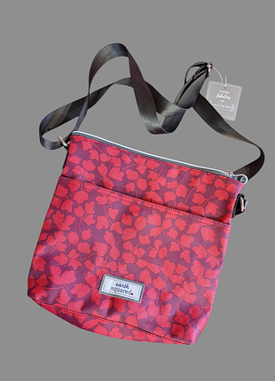 Женская новая сумка / red flower oil cloth messenger bag 4