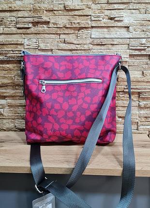 Женская новая сумка / red flower oil cloth messenger bag 6