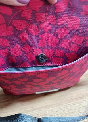 Женская новая сумка / red flower oil cloth messenger bag 7