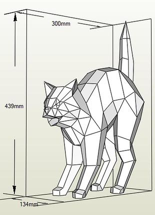 Паперкрафт набор для создания 3d фигуры оригами пазл кошка кот котик котенок арт. 439.8.42 конструктор из картона papercraft