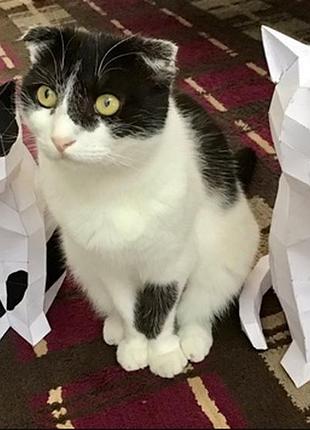 Паперкрафт набор для создания 3d фигуры оригами пазл кошка кот котик котенок арт. 390.11.19 конструктор из картона papercraft