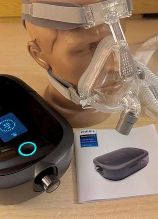 Автоматичний сіпап апарат philips dreamstation 2 з маскою та зволожувачем, лікування храпу та апноє сну, затримки дихання уві сні, налаштування сіпап