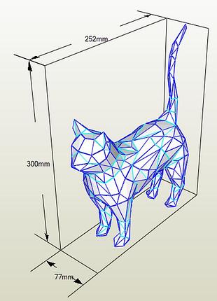 Паперкрафт набор для создания 3d фигуры оригами пазл кошка кот котик котенок арт. 300.4.55 конструктор из картона papercraft