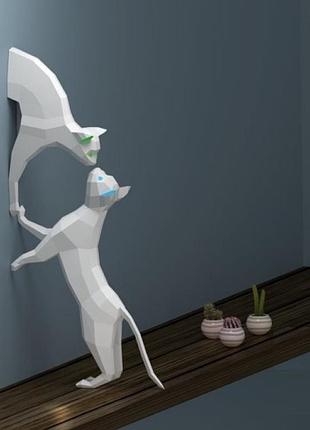 Paperkhan оригинальный подарок котик 3d фигура кот кошка котенок паперкрафт пазл оригами
