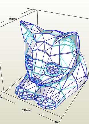 Паперкрафт набор для создания 3d фигуры оригами пазл кошка кот котик котенок арт. 200.6.62 конструктор из картона papercraft