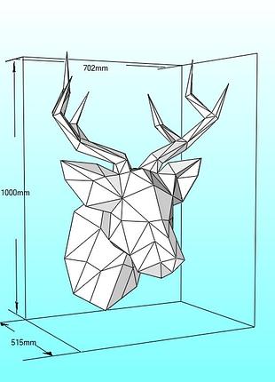 Paperkhan збірна модель фігура пазл 3d фігура олень паперкрафт papercraft подарунковий набір іграшка сувенір