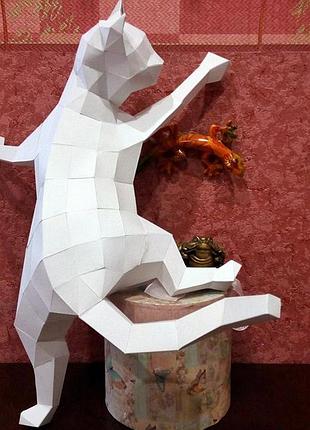Паперкрафт набор для создания 3d фигуры оригами пазл кошка кот котик котенок арт. 355.4.37 конструктор из картона papercraft