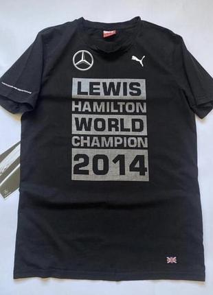 Мужская футболка puma mercedes amg  lewis hamilton formula one   размер м