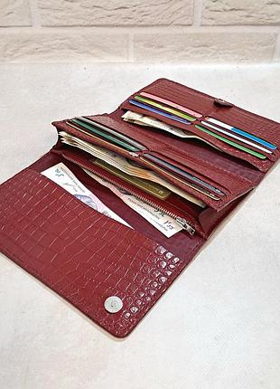 Кожаный кошелек-клатч ручной работы, подарочная упаковка