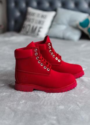 🍁❤️timberland red thermo❤️🍁женские красные ботинки тимберленд весна-осень, ботинки тімберленд червоні жіночі