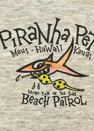 Vintage sof tee cotton, ausa - maui hawaii piranha pete beach patrol - майка стильная - l, унисекс