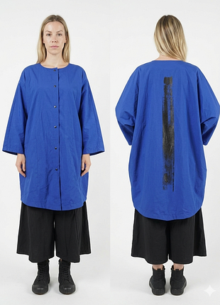 Margareta forslund design арт-кардиган из швеции oversize авангардный синий кардиган с ручной росписью sweden design rundholz oska