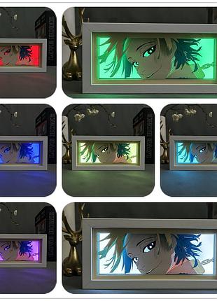 Многослойный ночник лампа аниме синяя тюрьма blue lock светильник kaiser michael блю лок михаэль кайзер rgb