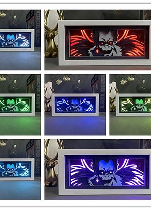 Многослойный ночник лампа аниме тетрадь смерти ryuk светильник рюк death note rgb