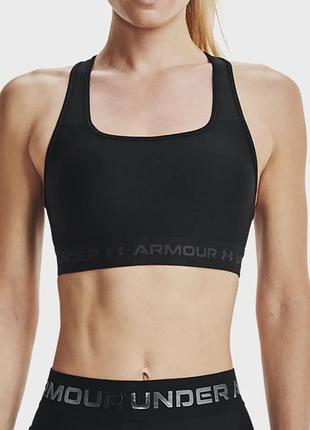 Бра жіноче under armour ua crossback mid bra чорне 1361034-001