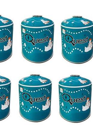 Різьбовий газовий бутановий балон quest 450гр 12 шт набір