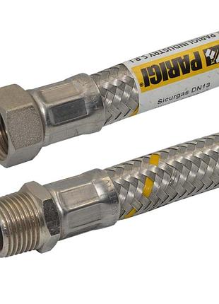 Шланг газовый 0,3 м 1/2"х1/2" вн sicurgas parigi в нержавеющей оплетке (италия)
