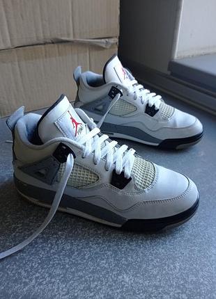 Кросівки шкіряні nike air jordan 4 retro white cement original